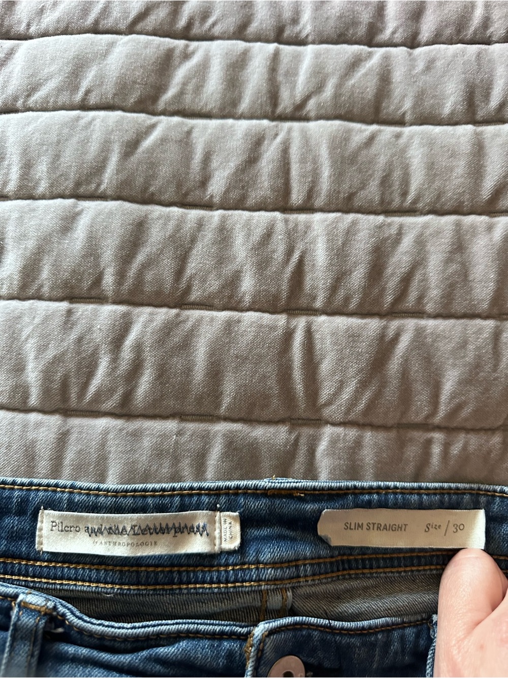 Pilcro Slim Straight Jeans in Medium Blue Wash